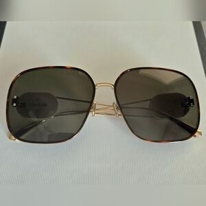 Dior DiorBobby S1U B5C0 Sunglasses Havana/Gold/White W/Green Lenses